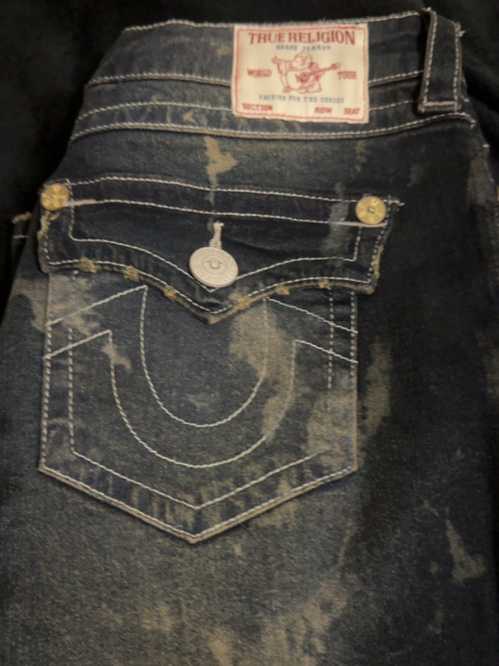 True Religion Women's Washed Black Skinny Jeans with Contrast Stitching